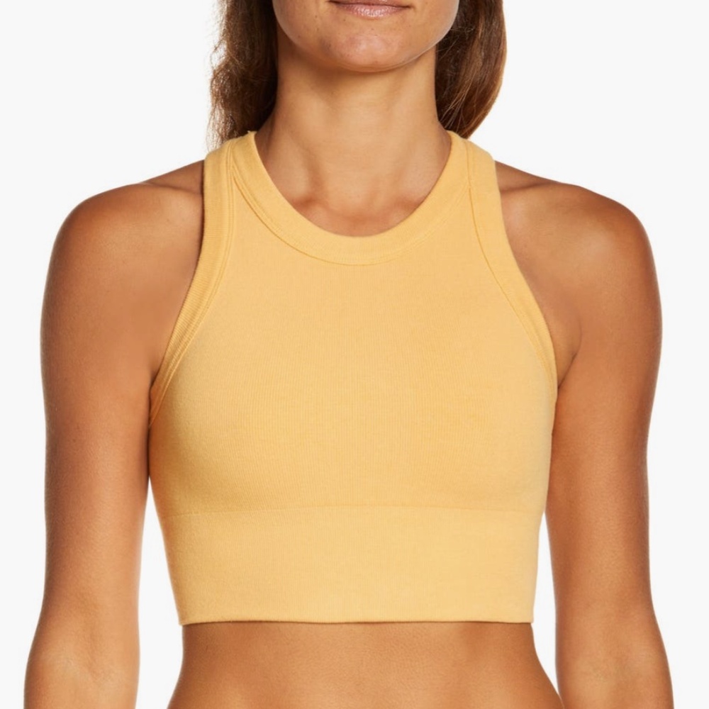 Alo Delight Seamless Knit Bra - Golden Orange